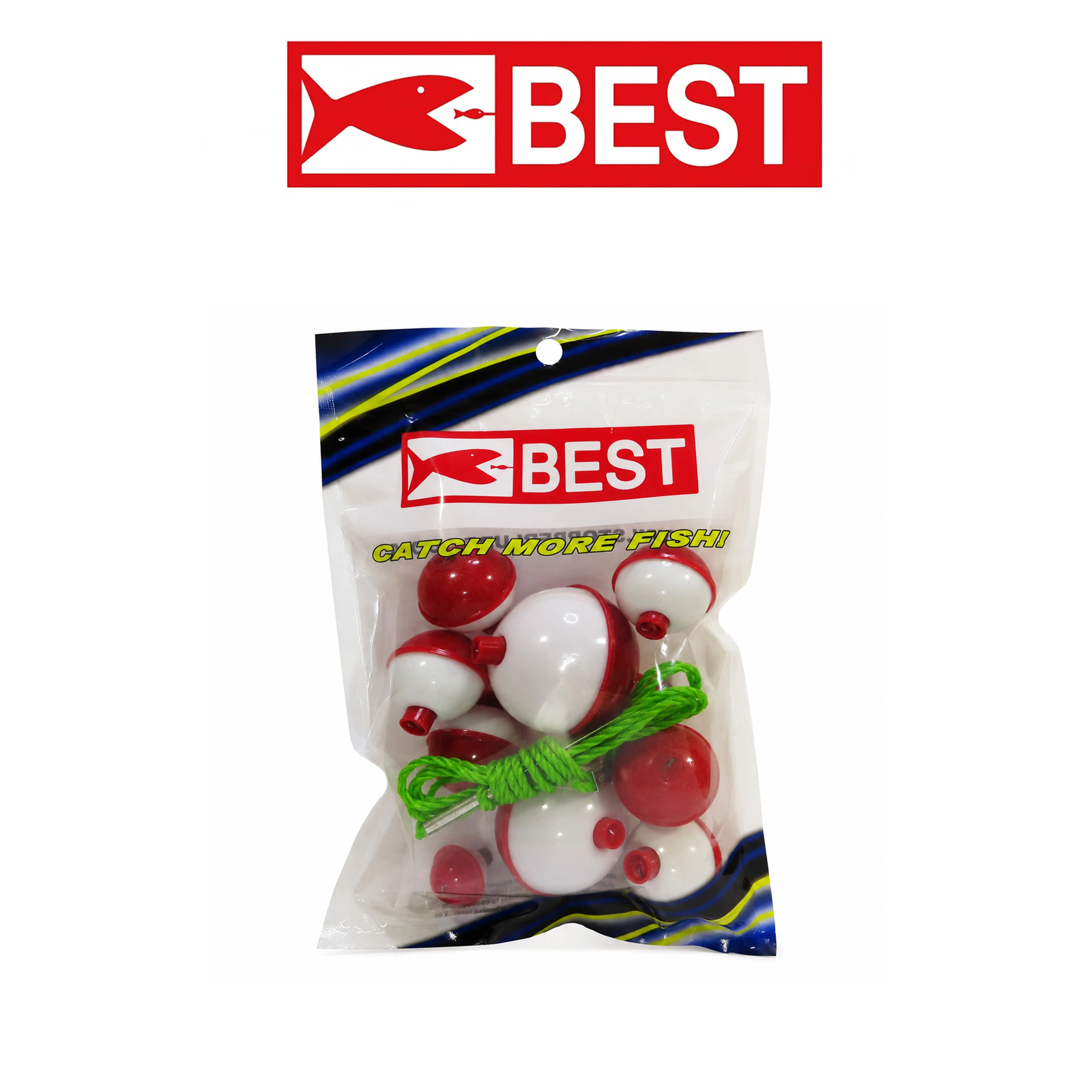 Best Tackle Round Fishing Floats with Stringer – Assorted Sizes