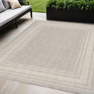 212 MAIN 5x7 ft. Modern High-Low Gray Geometric Rectangular Area Rug, Weatherproof Indoor/Outdoor Rectangle Rug for Patio, Pool, Rectangular Area Rugs