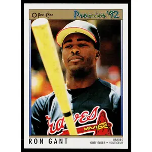 Ron Gant 1992 O-Pee-Chee Premier #4 Atlanta Braves
