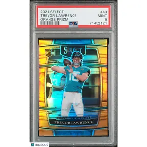 2021 Panini Select Concourse Trevor Lawrence Orange Prizm /49 #43 PSA 9