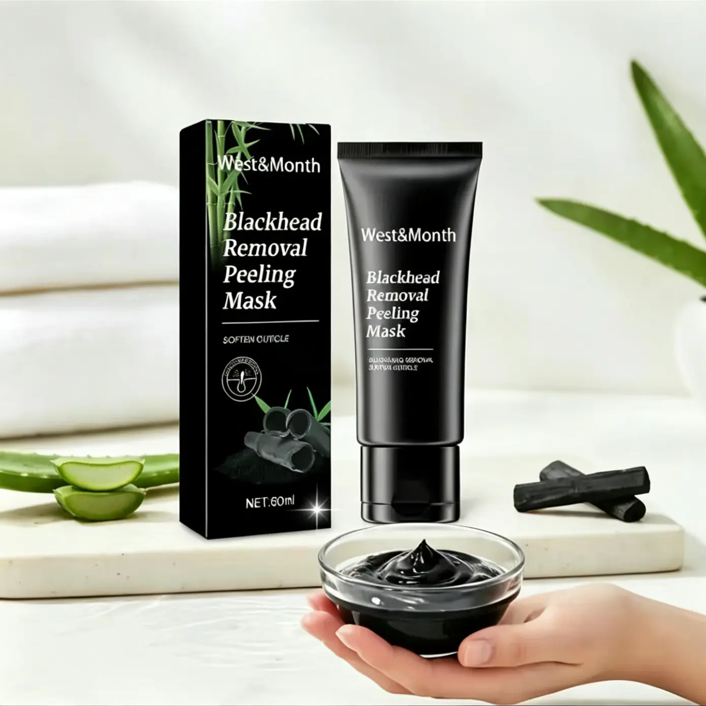 Bamboo Charcoal Blackhead Remover Balm - Gentle Skin Care Product with Hyaluronic Acid & Aloe Vera for Deep Cleansing, Exfoliation, Pores Minimized & Unisex Use