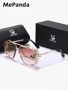 1 Piece MePanda Unisex Square Full Frame Sun Protective Casual Sunglasses Handcrafted Frame Rich with the Warmth of Soul UV400