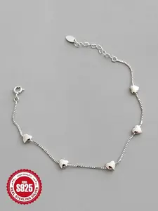 S925 Sterling Silver Heart Design Bracelet, Fashionable Jewelry for Women & Girls, Trendy All-match & Exquisite Jewelry for Birthday Gift, Heart Shaped Bracelet, Pretty Bracelet