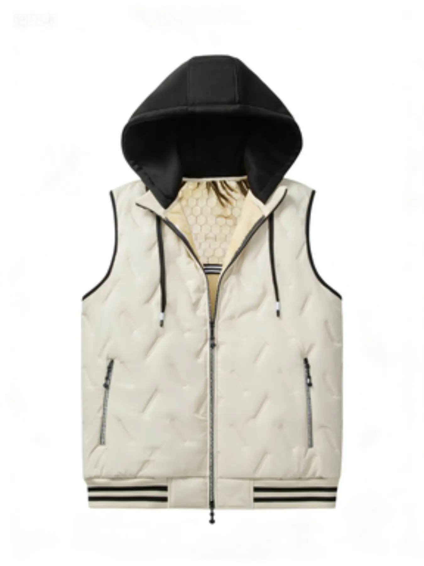 Trendy Hooded Fleece Vest, Plaid Pattern, Warm Lining, Hood Design for Warmth and Casual Style, 1pcs Fashionable Waistcoat