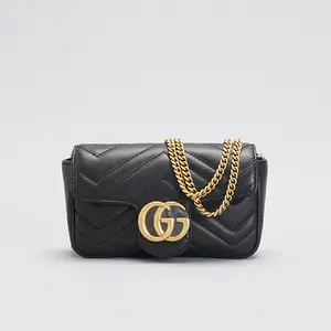 Pre-owned GUCCI leather Shoulder Bags GG Marmont Flap Bag Matelasse Super Mini BGP198183