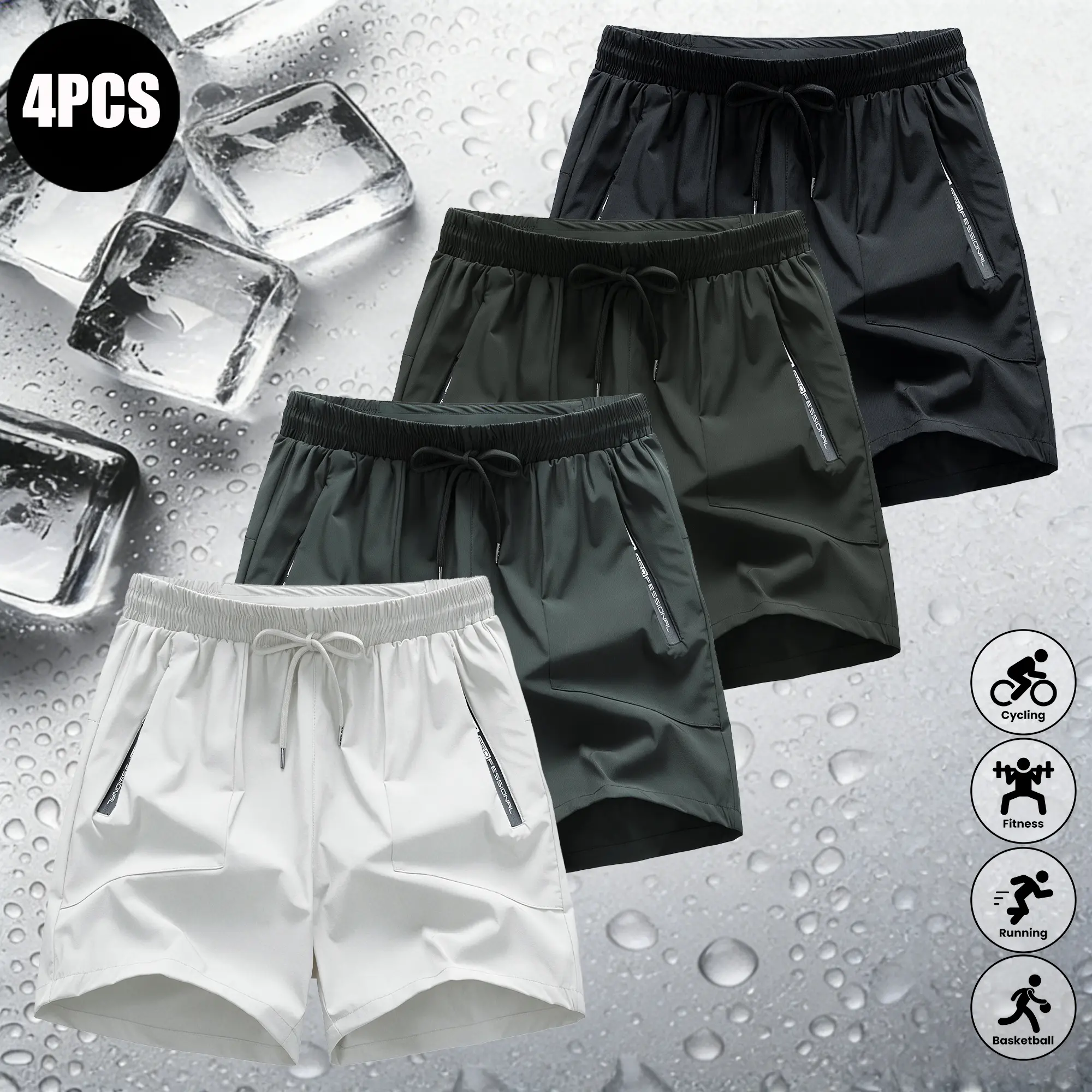 Black + Dark Gray + Army Gray + White