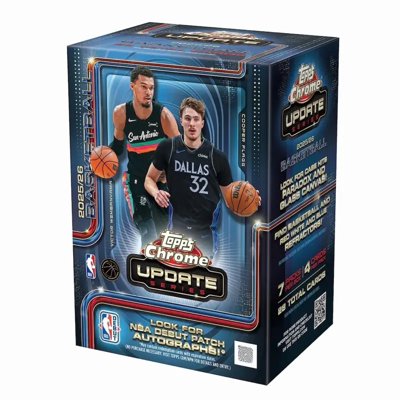 2025/26 Topps Chrome Update Series Basketball Blaster Box Trading Cards