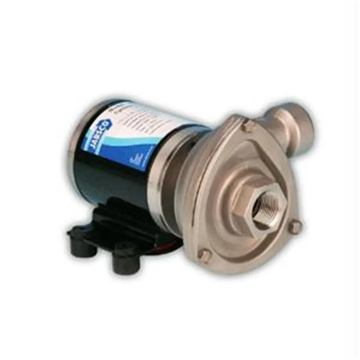 Jabsco 12V Stainless Steel Low Pressure Cyclon Centrifugal Pump - Quick Release, Deck Mounting, Washdown Hoses Included - Model 50840-0012