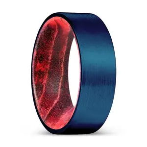 MAJOR | Tungsten Black Red Wood Inlay Ring 8mm