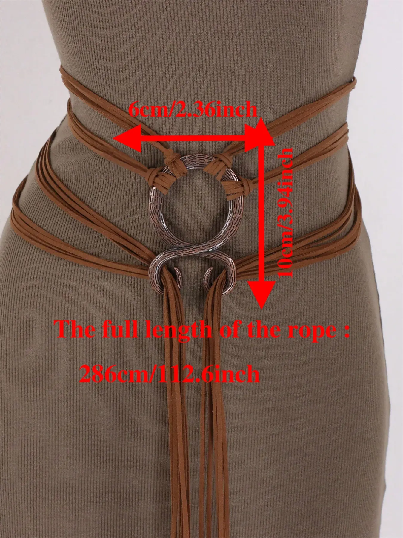 Faux Suede Wrap Bohemian Knotted Rope Waist Belt – Nordic / Viking Inspired Viking Renaissance Costume Knotted Rope Waist Belt | eBay main image 3