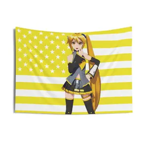 Neru, Vocal, Akita, American Flag, Triple Baka ,Indoor Wall Tapestries, Home Decor, Tapestry Wall Hanging, Room Decoration, Anime Lover