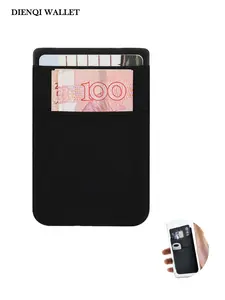 Fashion Women Mobile Phone Case Sleeve Bank Credit Card Holders Slim Mini Adhesive Sticker Pocket Back Phone Stick on Mobile Phone Portable Money Bag for Women