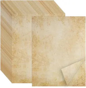 70PCS Vintage Paper 8.5 x 11 in Parchment paper for Writing Letter writing Paper, Decorative Printer Paper for Invitation, Letter, Resume, Award, Diploma, Art, Craft