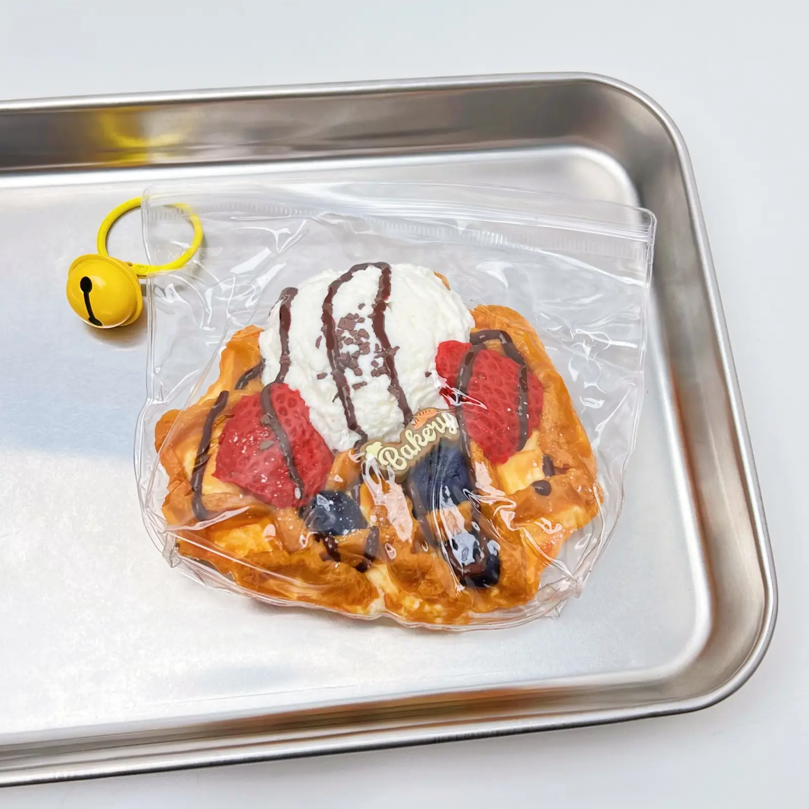 【Buy 3 Get 1 Free】Waffles with Ice Cream Scoops Squishy Toys, Food-Grade Silicone Slow Rising Handmade Non-Toxic Soft Squeeze Sensory Toys with Thick Creamy Slime Texture for Stress Relief