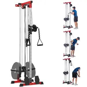 Garvee Wall-Mount Cable Machine – Adjustable LAT Pulldown & Cable Station with 20 Pulley Positions, Compact Home Gym Cross-Over System, Versatile Strength Training, Black