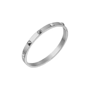 Pyramid Silver Bracelet - Bold Statement Piece for Fashion Game