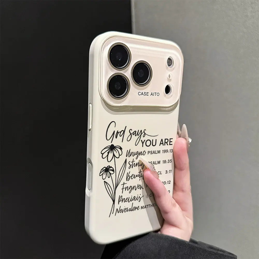 Durable Christian Inspirational Silicone Smartphone Casing, Religious Scripture Design Handheld Cellphone Device Protector, Mobile Accessory for iPhone 11-17 Series (Pro, Pro Max, Mini, Plus, Air Included)