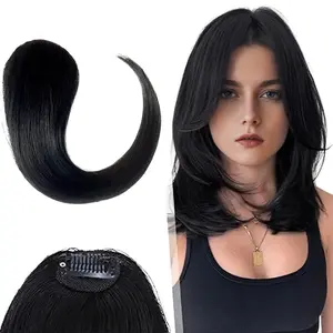 Side Bang Hair Extension 2 Pcs Basic Style Festival Thickening Straight Clip-In 15g 18-20cm Soft Natural Look for Festival & Daily Use lady woman girl various