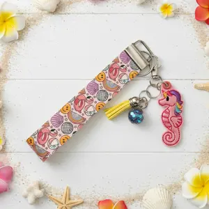 Rainbow Seahorse Keychain and Wristlet