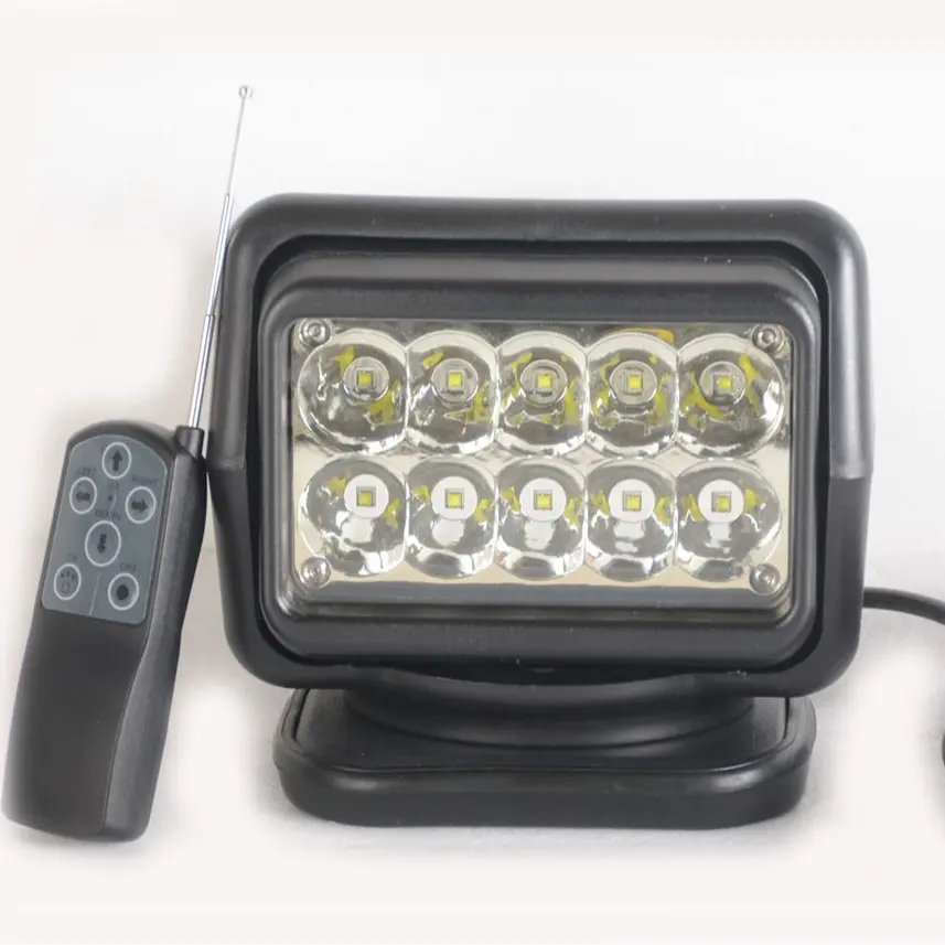 Led Search Light 7 Inch 50W with Reflector Cup 360 Degrees Rotating 9-32v with Magnetic Base Led Work Light Spot Led Driving Lights Fog Lights for Hunting Camping Offroad Truck Boat Lighting