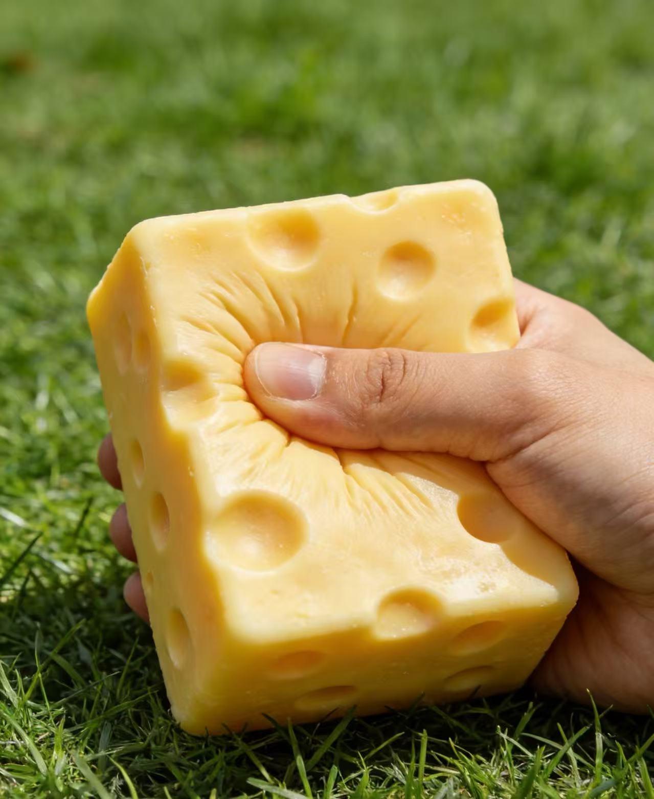 Cheese Hand Grip Strengthener, Squeeze Stress Relief Toy for Hand Exercise, Fitness Workout Tool for Wrist & Forearm Strength