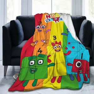 Flannel blanket [Numberblocks Blanket] Numberblocks Soft Fleece Blanket - Educational Number Blocks Design with 1-10 Numbers, Vibrant Colors, All-Season Cozy Throw for Home, Office, Travel & Gift Giving, Educational Play Item | Vibrant Blanket Christmas