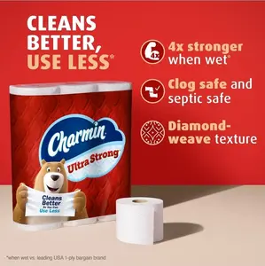 Charmin Ultra Strong Toilet Paper - 6 Mega Rolls: Dye-Free, Non-Toxic, 220 Sheets