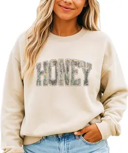 Olive Loves Apple Camo Honey Sweatshirt for Women - Hunter's Wife, Girlfriend, Fiance Pullover - Camouflage Country Girl Southern Style Sweatshirt