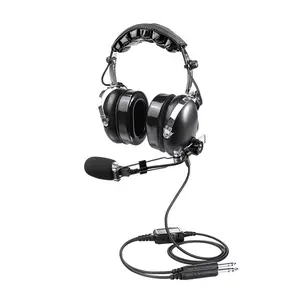 Aviation Headset for Helicopter, with U174/U Plug Cable, Noise Cancelling Mic, Comfortable Ear pads, includes Headset Bag