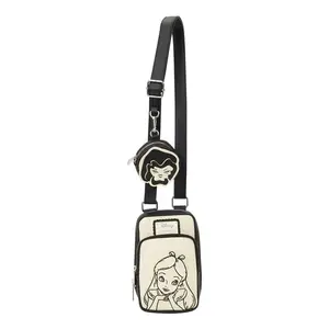 Loungefly Disney Alice in Wonderland Cell Phone Sling Crossbody Bag with Coin Bag