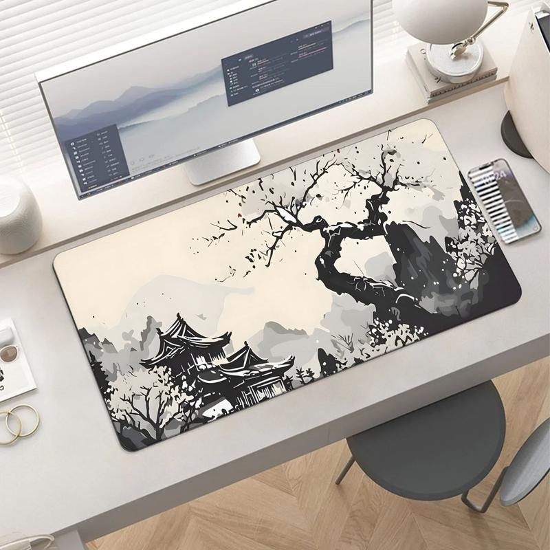 Extra Large Gaming Mouse Pad with Japanese Ink Landscape Design for Enhanced Precision and Comfort in Stylish Gaming Setup