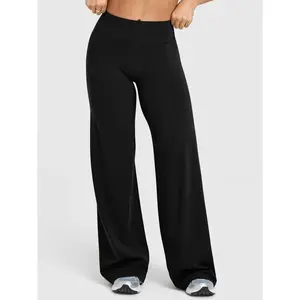 31.5'' Inseam Loose Casual Straight Leggings for Women, Workout Leggings Womens No Front Seam Straight Leggings High Waist Buttery Gym Yoga Pants, Yoga Pants Women High Waist Stretch Casual Soft Straight Leg Bottoms