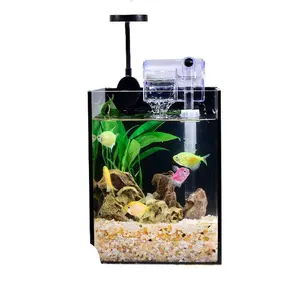 Ultra Clear Fish Tank Living Room Small Home Office Eco Friendly Easy Maintain Complete Aquascaping Mini Aquatic Plant Tank Desktop Betta Tank