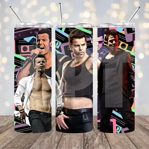 Jordan NKOTB 20 oz Tumbler Drinkware Cup Beverage Lid Straw Water Bottle Knight New Kids on the Block Insulated Perfect Gift