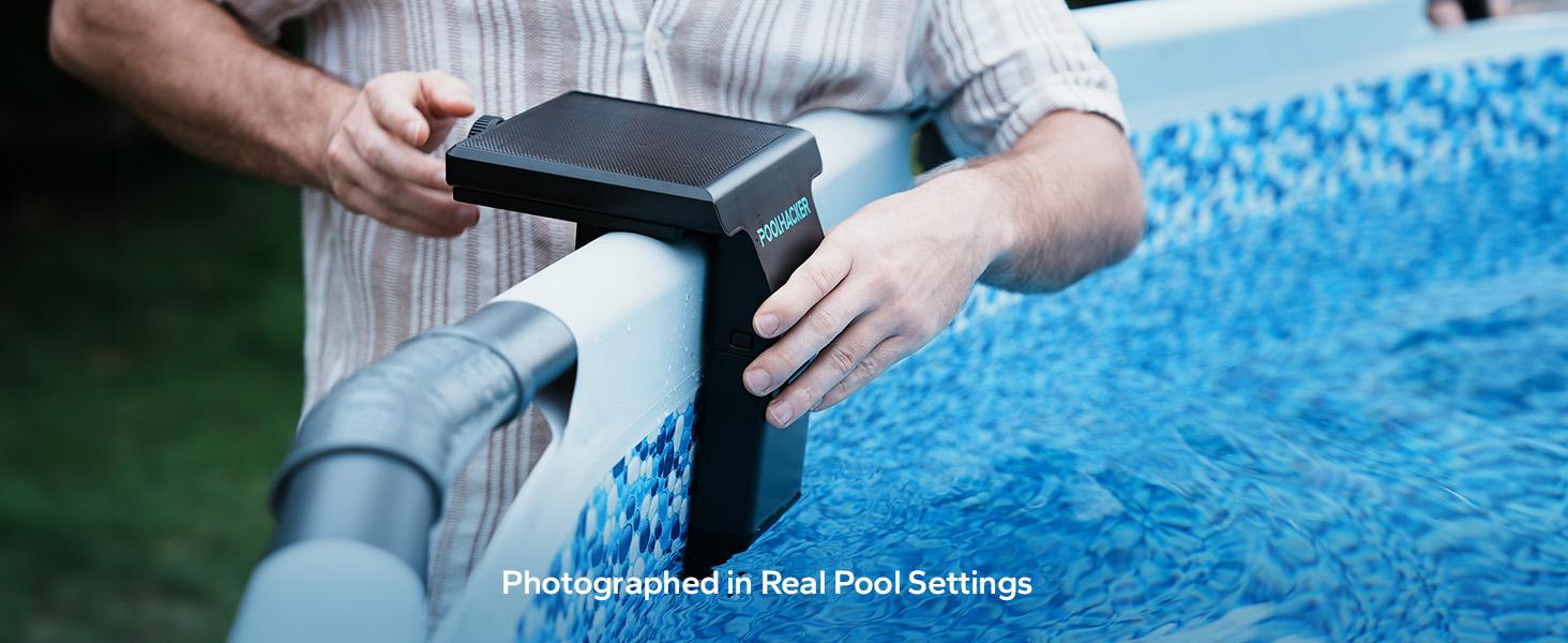 Poolhacker Poolside Solar light, for Inground & Above Ground Pool,Submersible Pool Lights with Remote, Waterproof Design (Black, 1 Pack)Decorative  Lighting