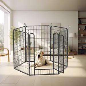 6/8/12/16 Panels Heavy Duty Metal Playpen with door,39.37"H Dog Fence Pet Exercise Pen for Outdoor, Indoor