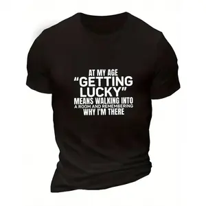 Men's Casual Short Sleeve T-Shirt with Funny Quote Print - Brown Humorous Saying Tee, Regular Fit Summer Top, Machine Washable Adult Humor Apparel, Comfortable Fit, Funny T Shirts, Classic Unisex Cut,  Cotton