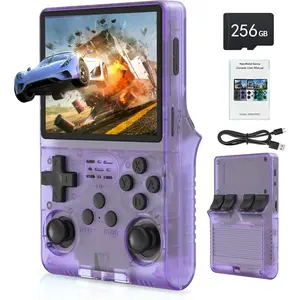 Handheld Game Console 3.5 inch IPS Screen Mini Retro Console 3800mAh Portable Pocket Arcade 12+ Mainstream Emulator 256G TF Card Transparent