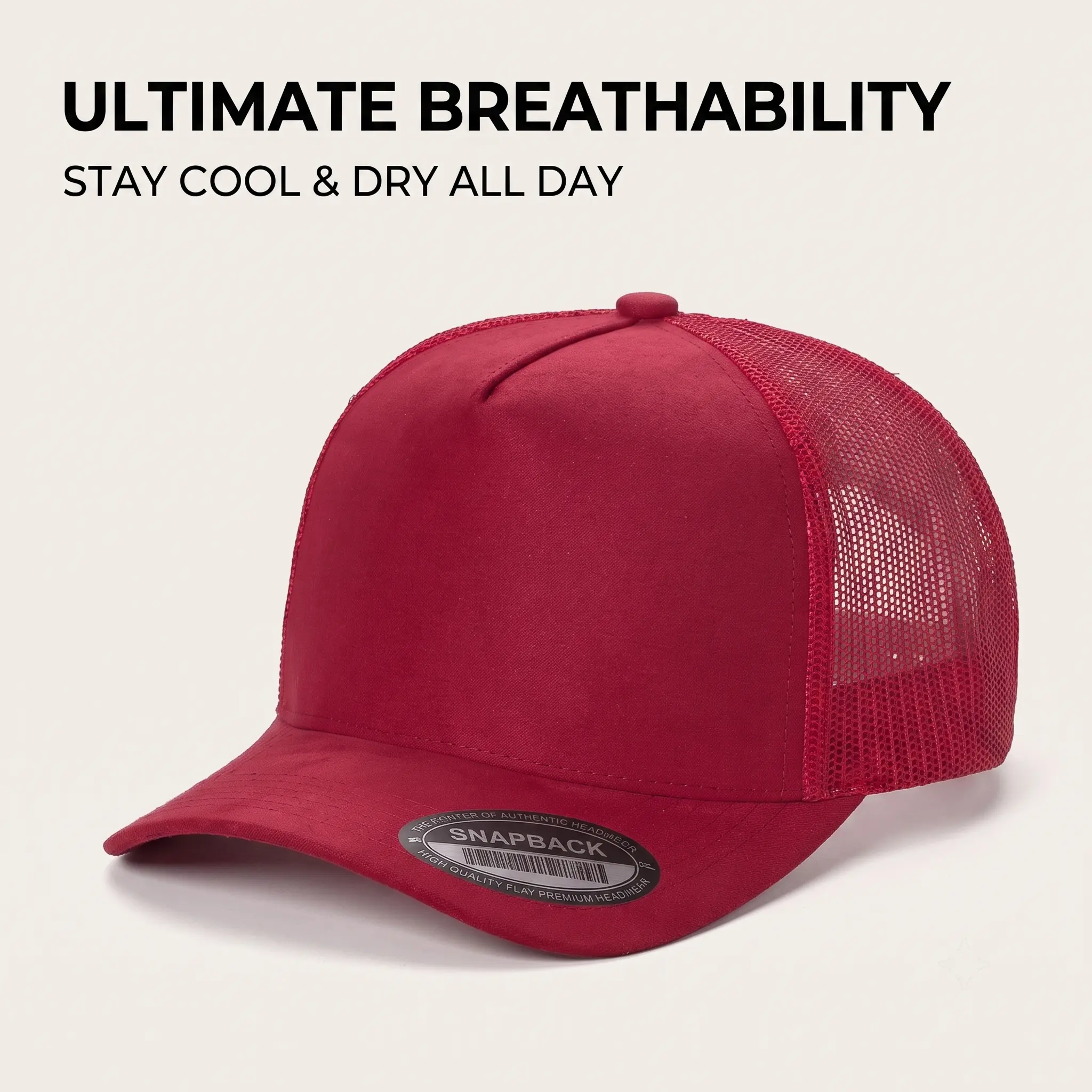 Blank Solid Front Mesh Trucker Cap Adjustable Snapback Baseball Hat Lightweight Breathable Ventilated Mesh Back Hat Outdoor Fishing Golf Daily Wear Plain Trucker Hat for Men Women