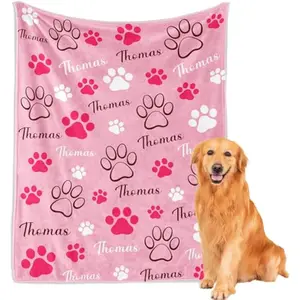 Eyesoul Personalized Dog Blanket with Name, Custom Pet Blanket for Dogs, Customized Soft Flannel Blanket, for Pet Lover,Dog Birthday, Christmas
