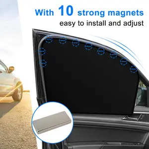 Full Blackout Car Window Sun Shades,UV Rays Protection,Privacy,Anti Mosquito,Foldable,Universal Fit,Car Windshield Sunshade