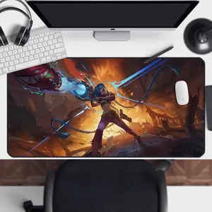 League of Legends Jinx Arcane Desk Mat - Fathers Day Gift | Custom Mouse Pad | Anime Figure Playmat | Gamer Desk Accessories