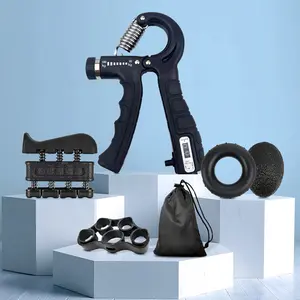 5-in-1 Hand Grip Strengthener Kit! Adjustable Forearm Trainer for Vascularity & Stress Relief. Portable Gym for Office & Car. summervibes