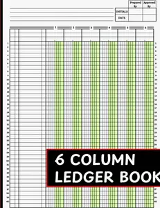 6 Column Ledger Book: Simple Accounting Ledger for Small Business & Personal Finance | Account Journal | 6-Column Accounting Ledger | 40 Rows per page | 8.5 x 11 inches, 110 Pages Paperback – April 20, 2025