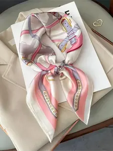 Oil Painting Small Square Scarf for Women - Suitable for Spring, Autumn, Winter, Matching with Shirts, Neck Protection, Neck Scarf, Gauze Scarf, Trendy Solid Shawl 70x70