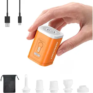 Mini Portable Rechargeable Electric Air Pump Fast Inflate/Deflate for Inflatables Air Mattress Pool Floats Sleeping Pad Camping Gear Travel & Home Storage Vacuum Bags