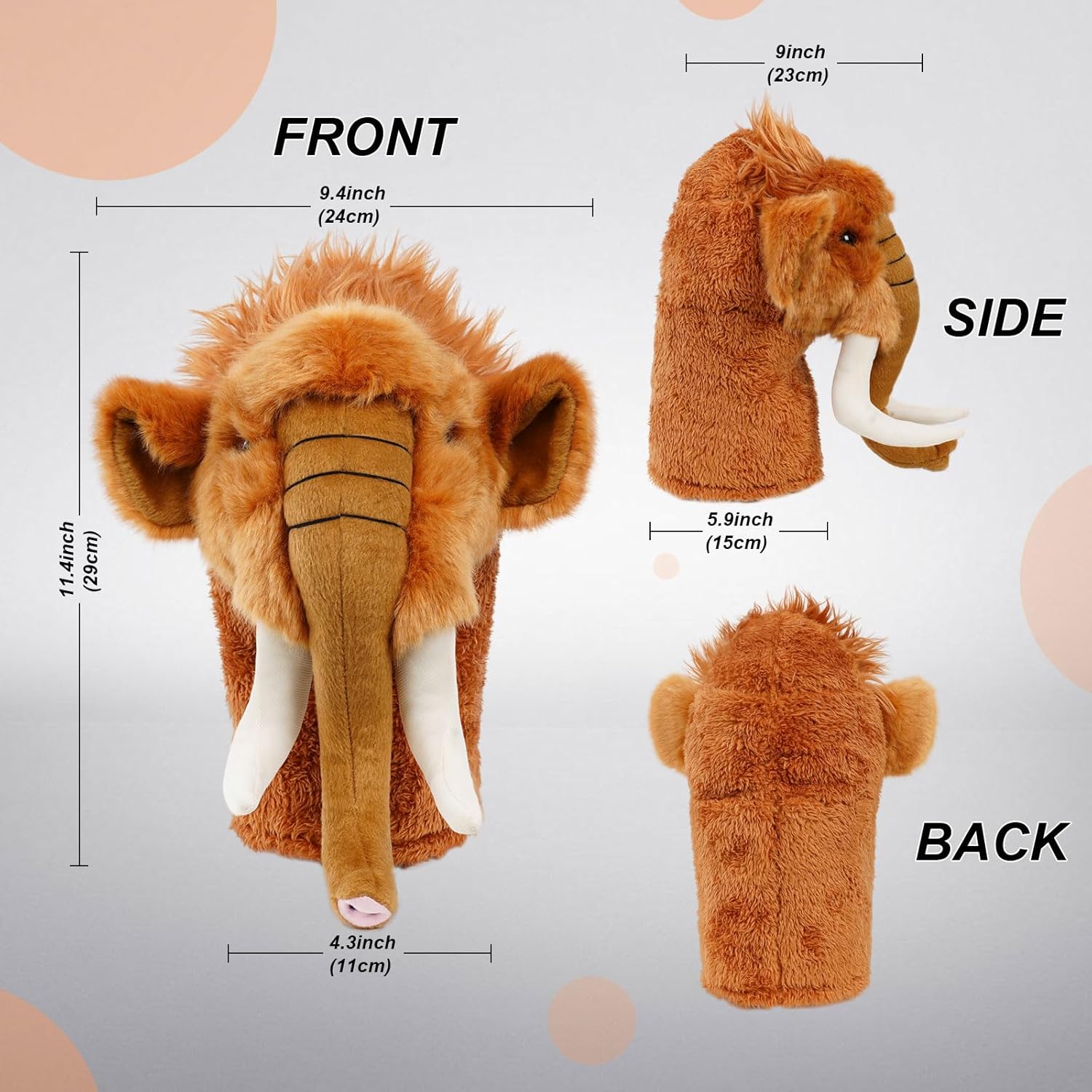 Funny Golf Headcover, Animals Plush Driver Headcover, Golf Club Head Covers Gift for Men Women