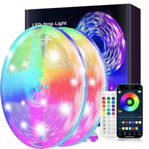 Bedroom LED Strip Light 131ft/40m Music Sync Color Changing RGB LED Tape Remote APP Control Bluetooth-compatible LED Strips for Room Home Kitchen Party Decor Smart Light Strip