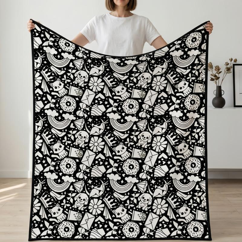 DIY Color Your Own Blanket with 24  Markers, Customizable Fuzzy Velvet Blanket for Creative Personalization, Artistic Home Decor & Cozy Gift Idea