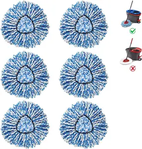 6 Pack Mop Head Refills Compatible with O-Ceda RinseClean 2 Tank Dual System – Blue Microfiber Replacement Heads